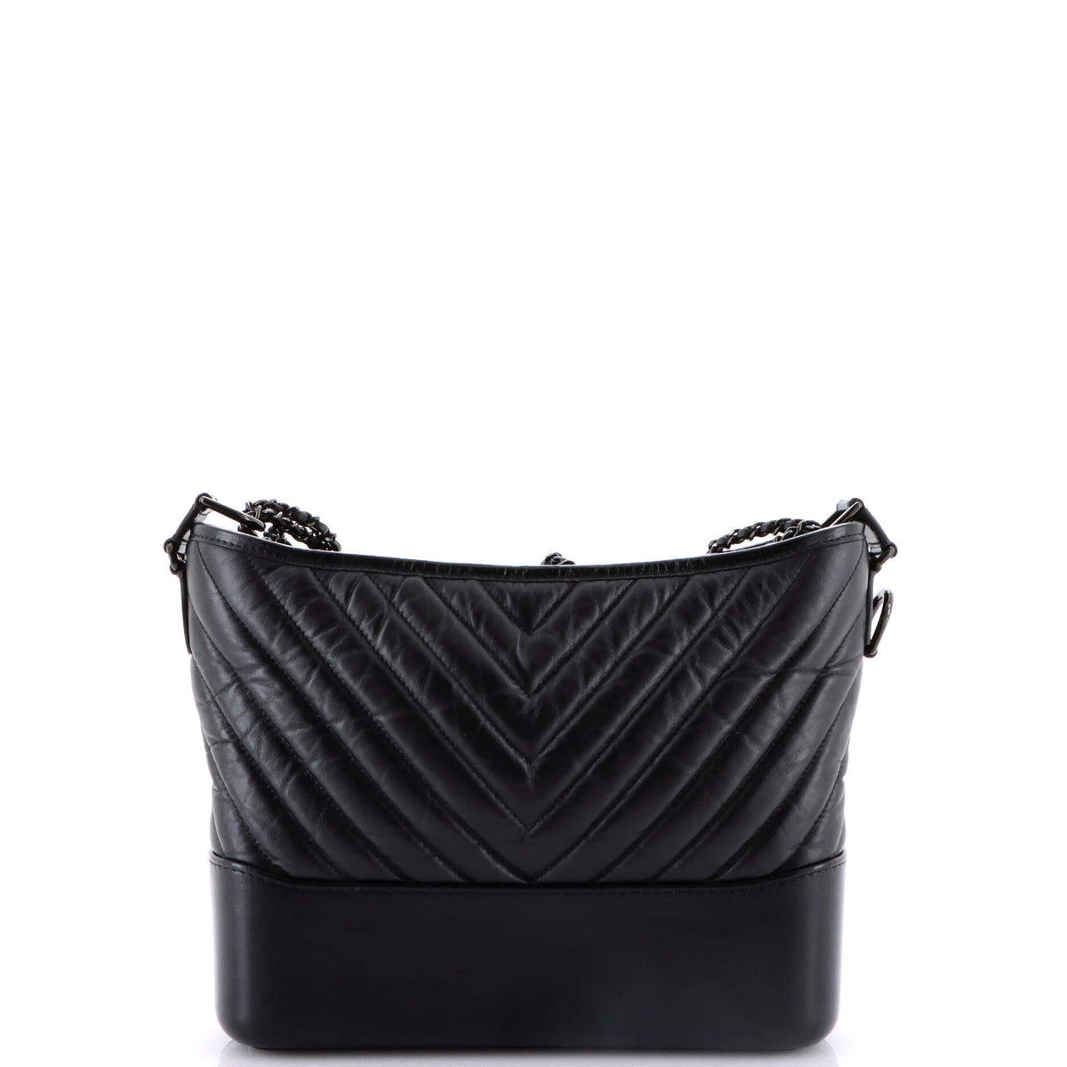 So Black Gabrielle Hobo Chevron Aged Calfskin Medium
