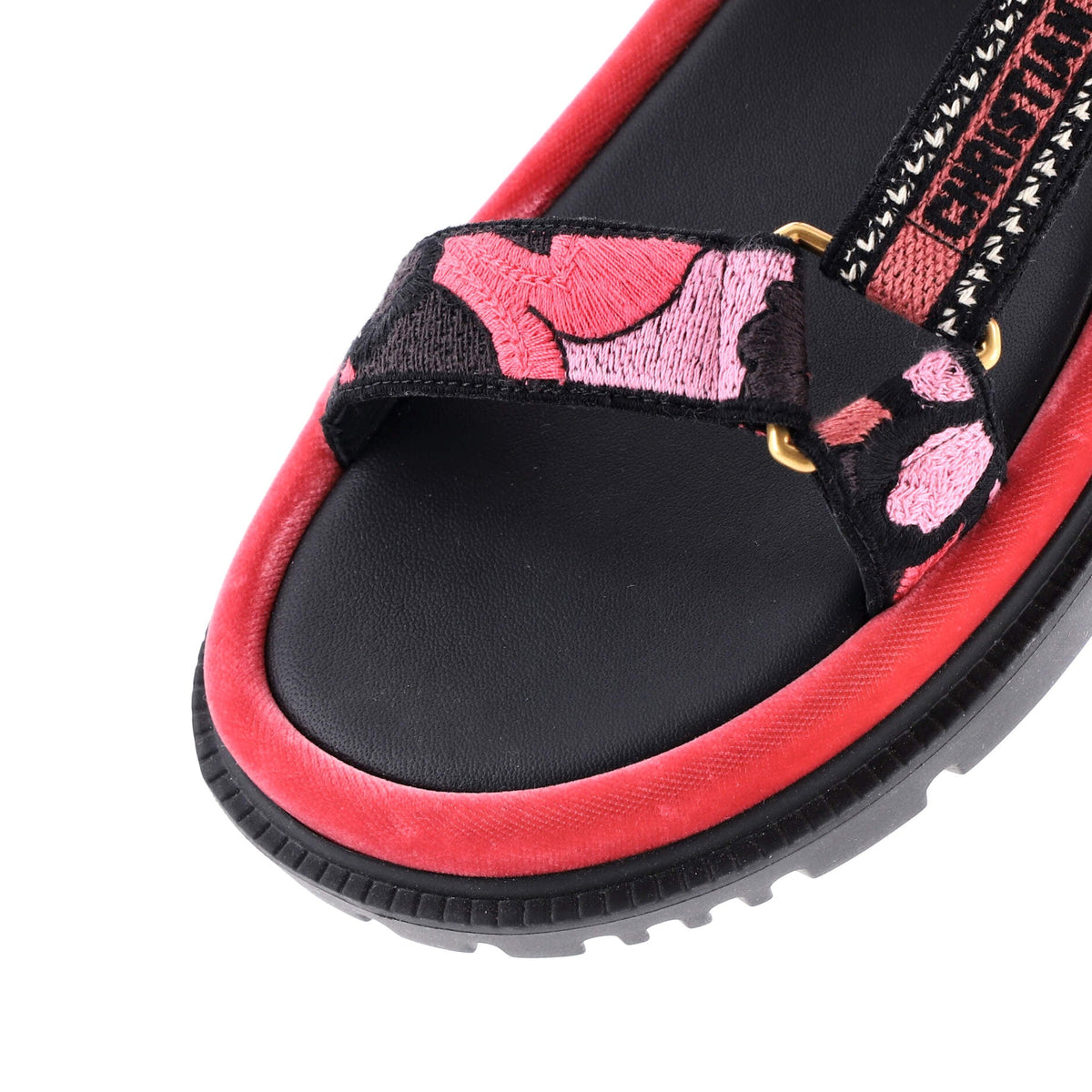 Women's D-Wave Sandals Leather with Embroidered Canvas
