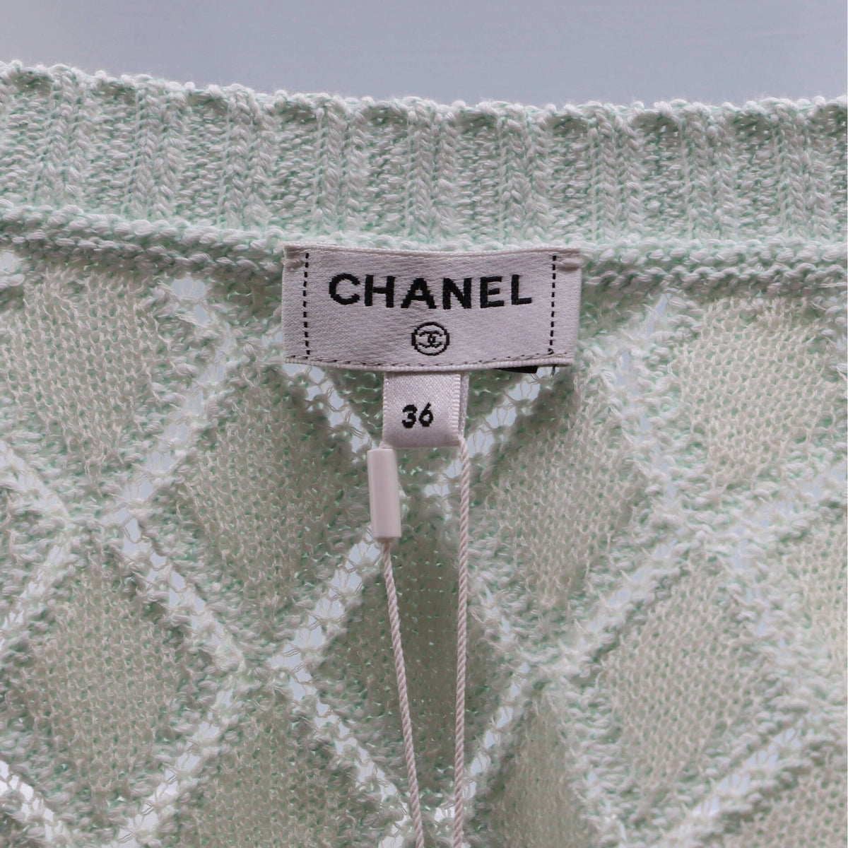 Women's CC Crystal Buttons Two Pocket Crewneck Cardigan Cotton Blend