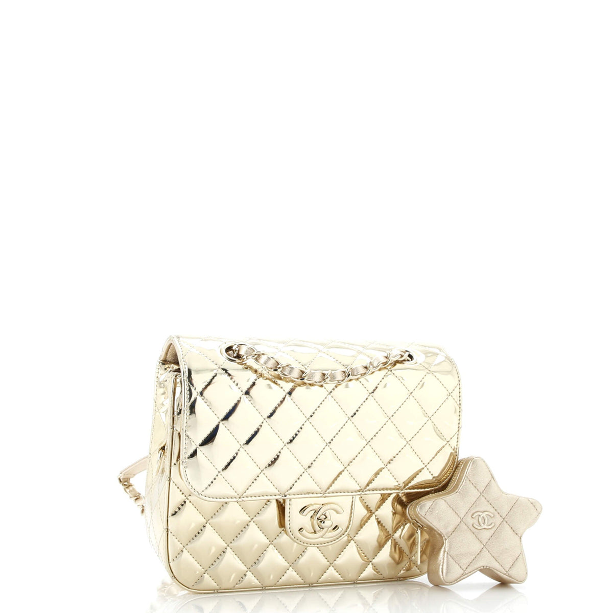 Hollywood Boulevard Backpack with Star Coin Purse Quilted Metallic Leather