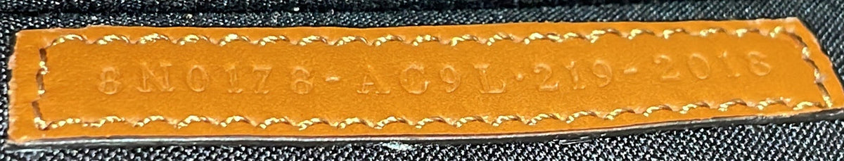 Logo Flat Wristlet Pouch Embossed Leather Large