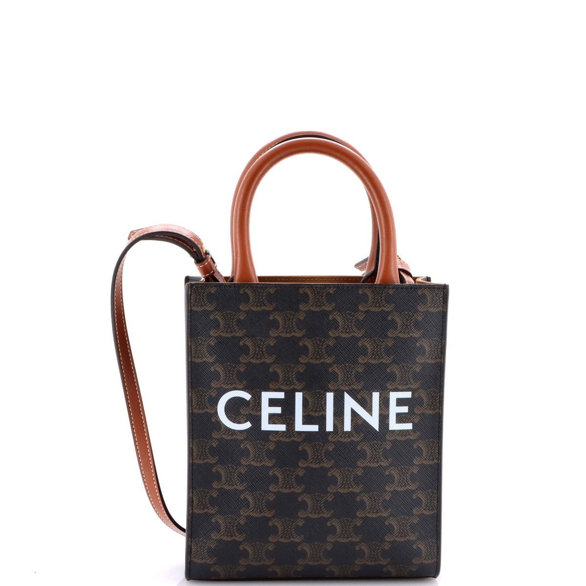 Vertical Cabas Tote Triomphe Coated Canvas Mini