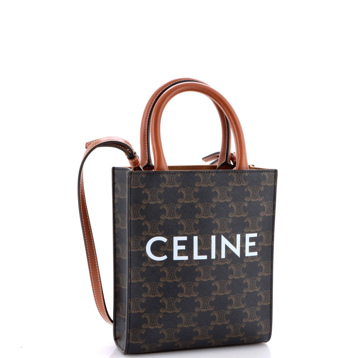 Vertical Cabas Tote Triomphe Coated Canvas Mini