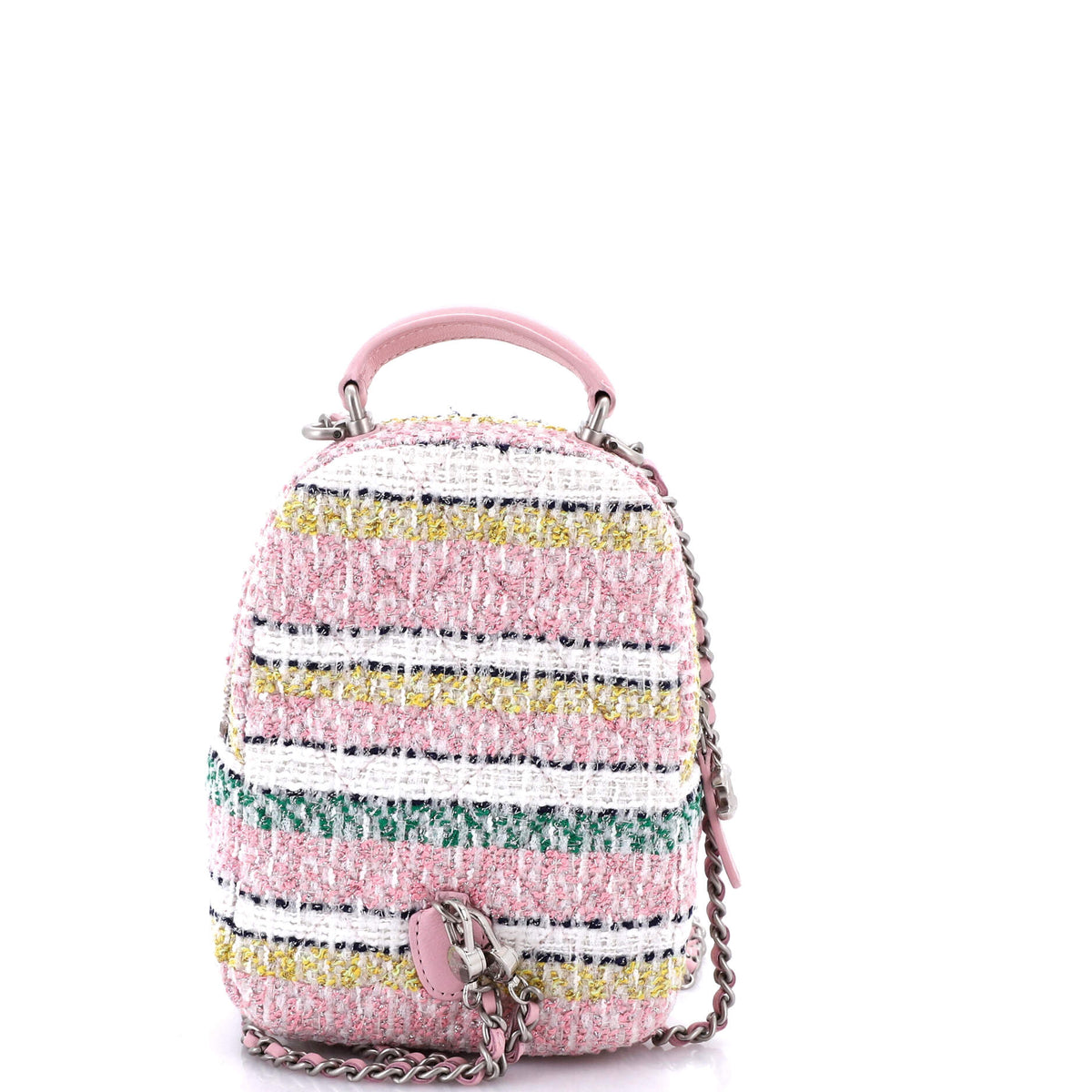 Classic CC Chain Pocket Backpack Quilted Tweed Mini
