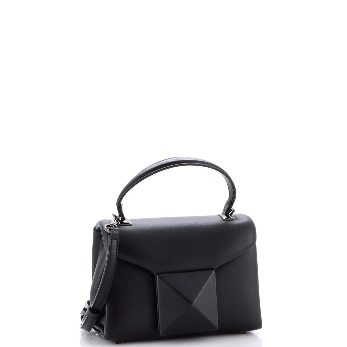 One Stud Top Handle Flap Bag Leather Mini