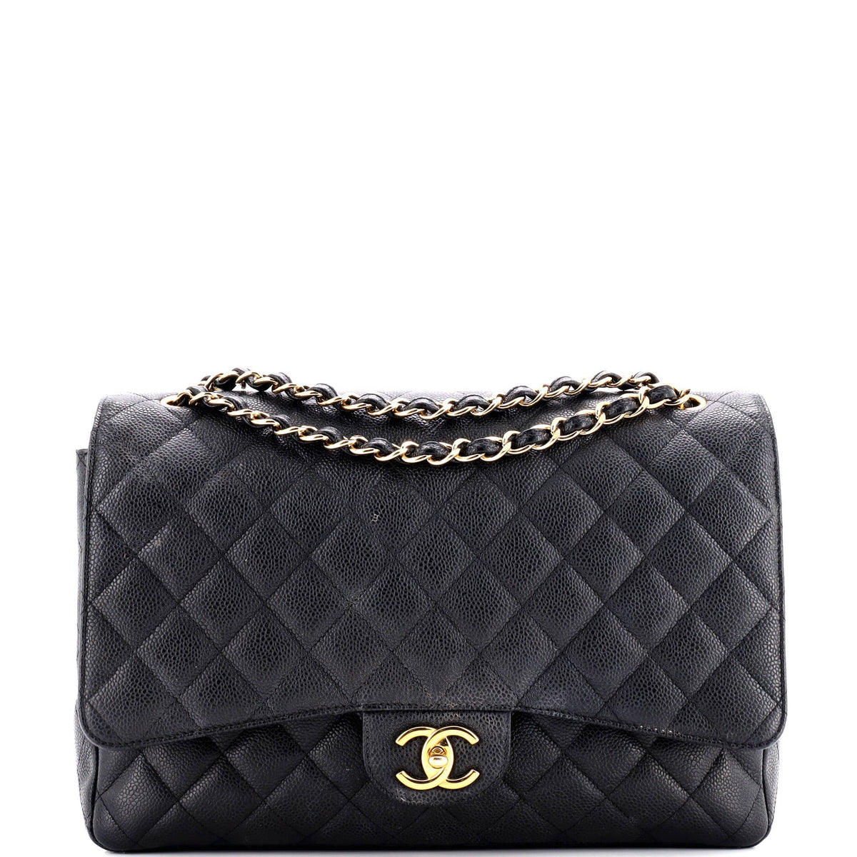Classic Double Flap Bag Quilted Caviar Maxi
