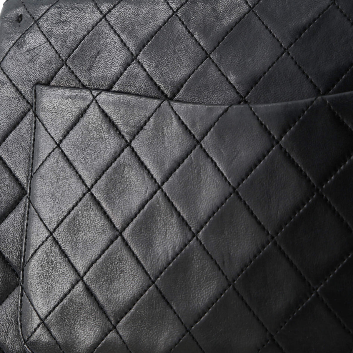 Vintage Square Classic Double Flap Bag Quilted Leather Medium