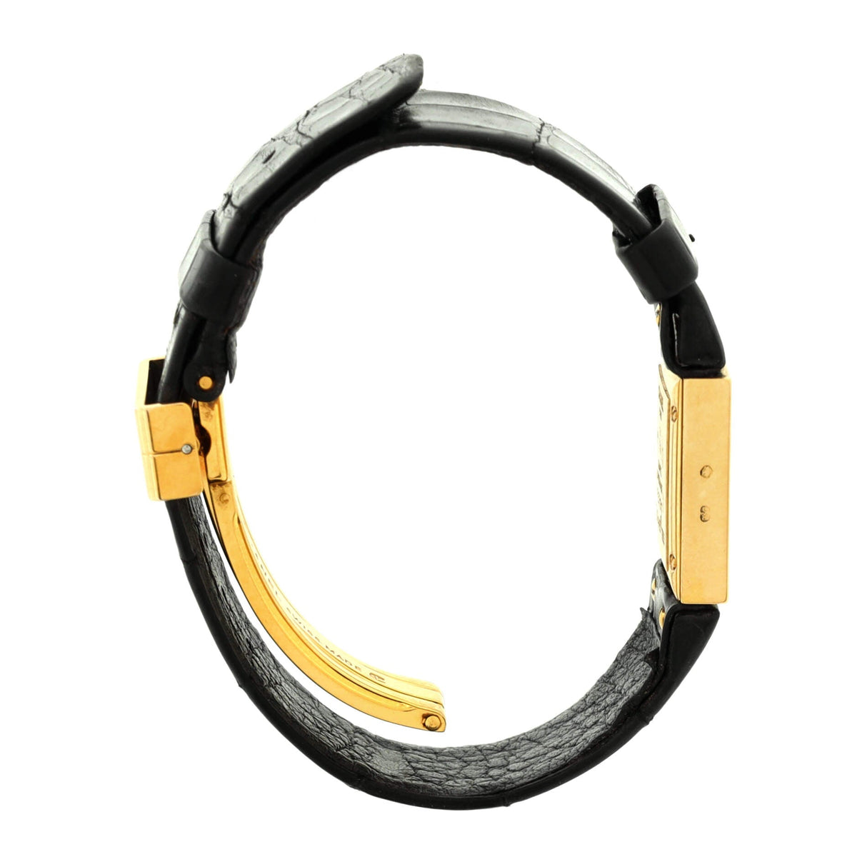 Matelasse Quartz Watch Yellow Gold and Alligator 19