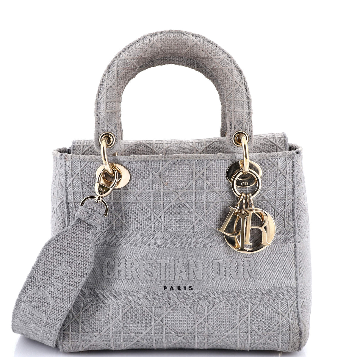 Lady D-Lite Bag Cannage Embroidered Canvas Medium