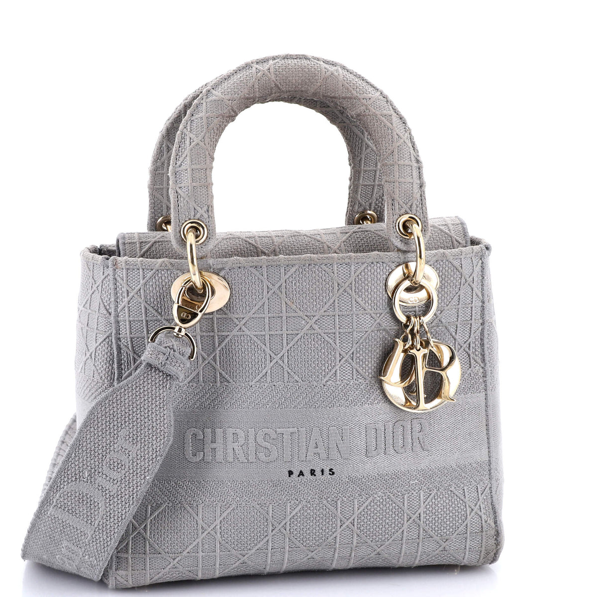 Lady D-Lite Bag Cannage Embroidered Canvas Medium