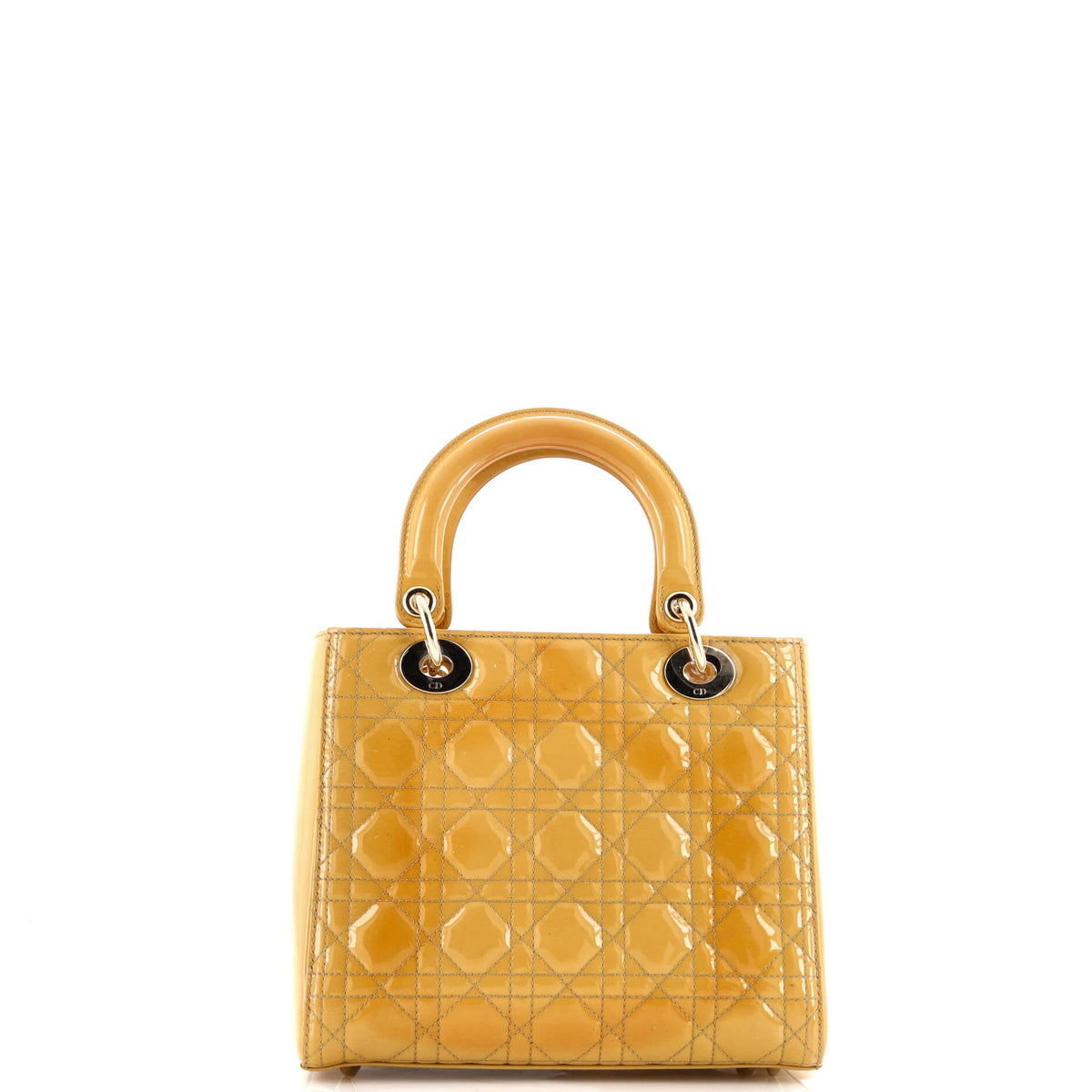 Lady Dior Bag Cannage Quilt Patent Medium