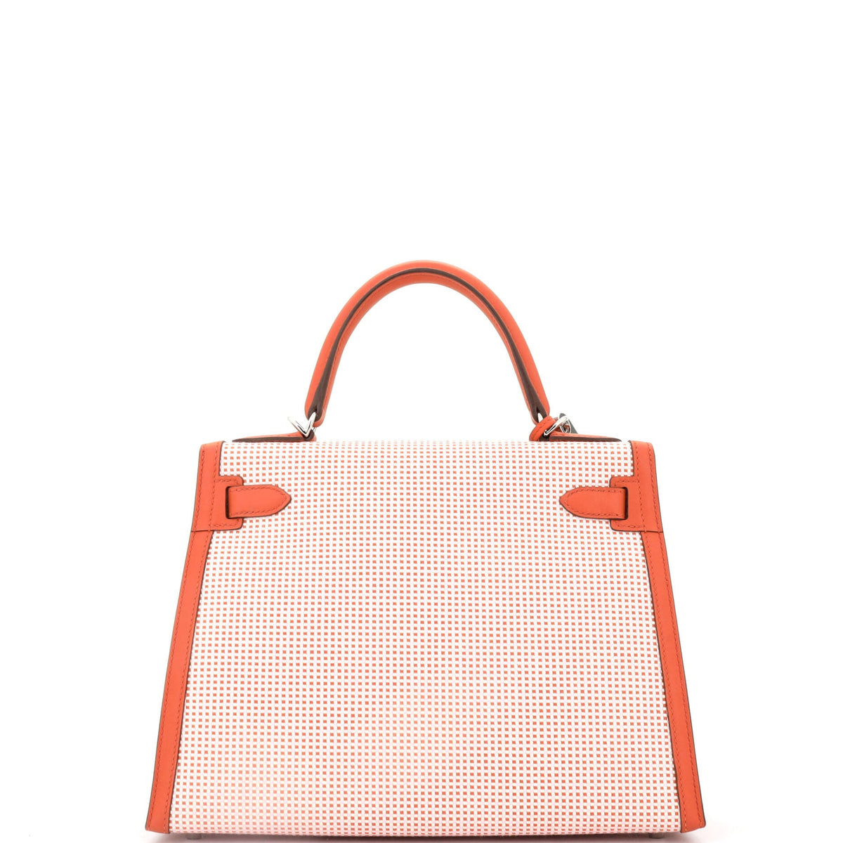 Kelly Handbag Quadrille Canvas and Terre Battue Swift with Palladium Hardware 28