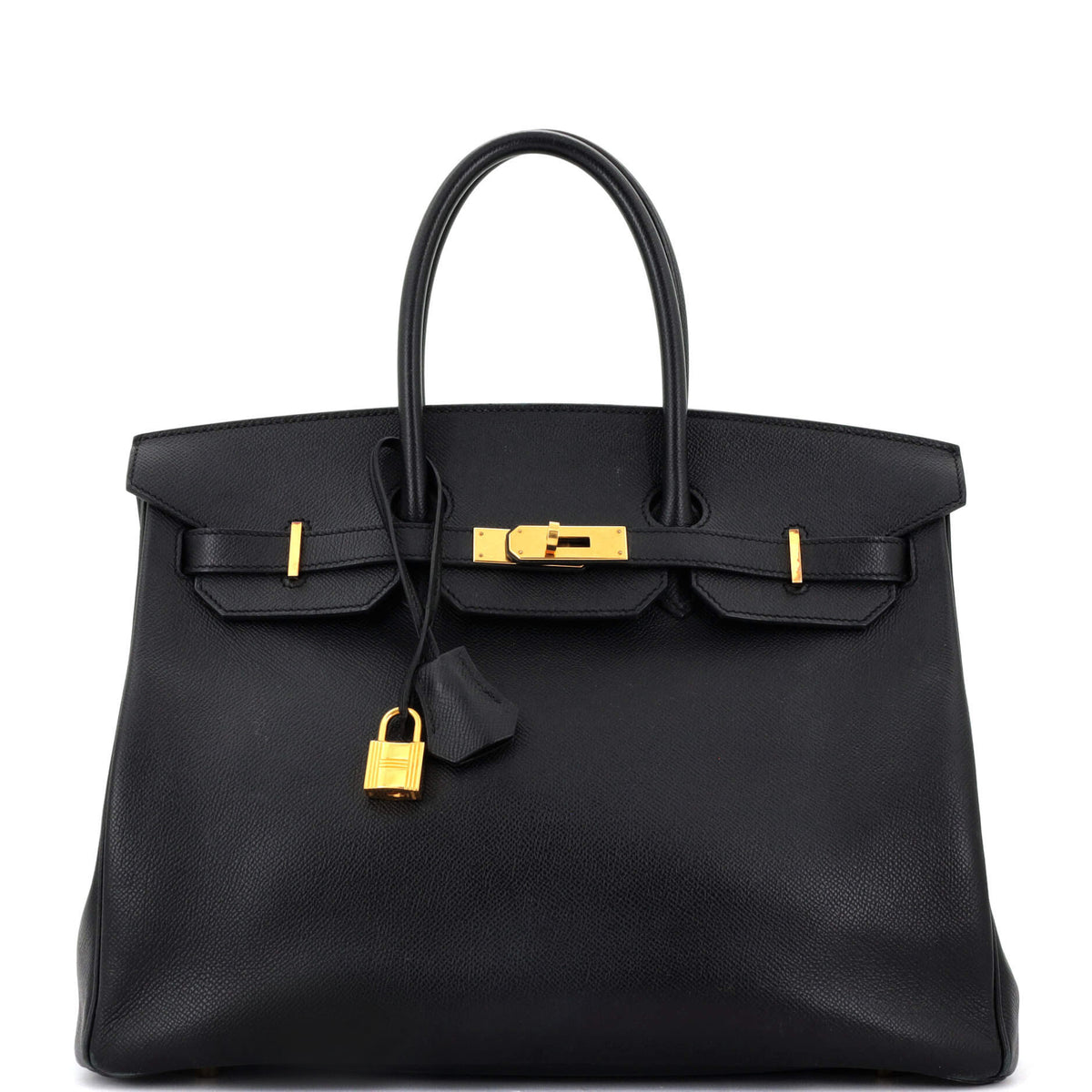 Birkin Handbag Noir Epsom with Gold Hardware 35