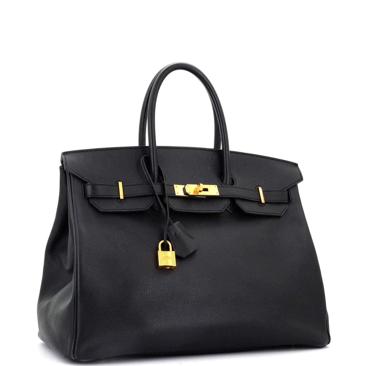 Birkin Handbag Noir Epsom with Gold Hardware 35