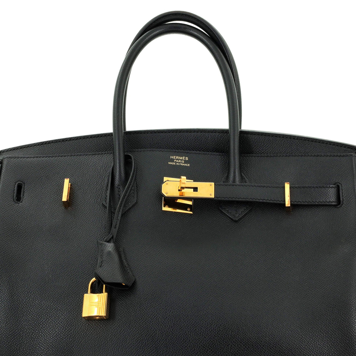 Birkin Handbag Noir Epsom with Gold Hardware 35