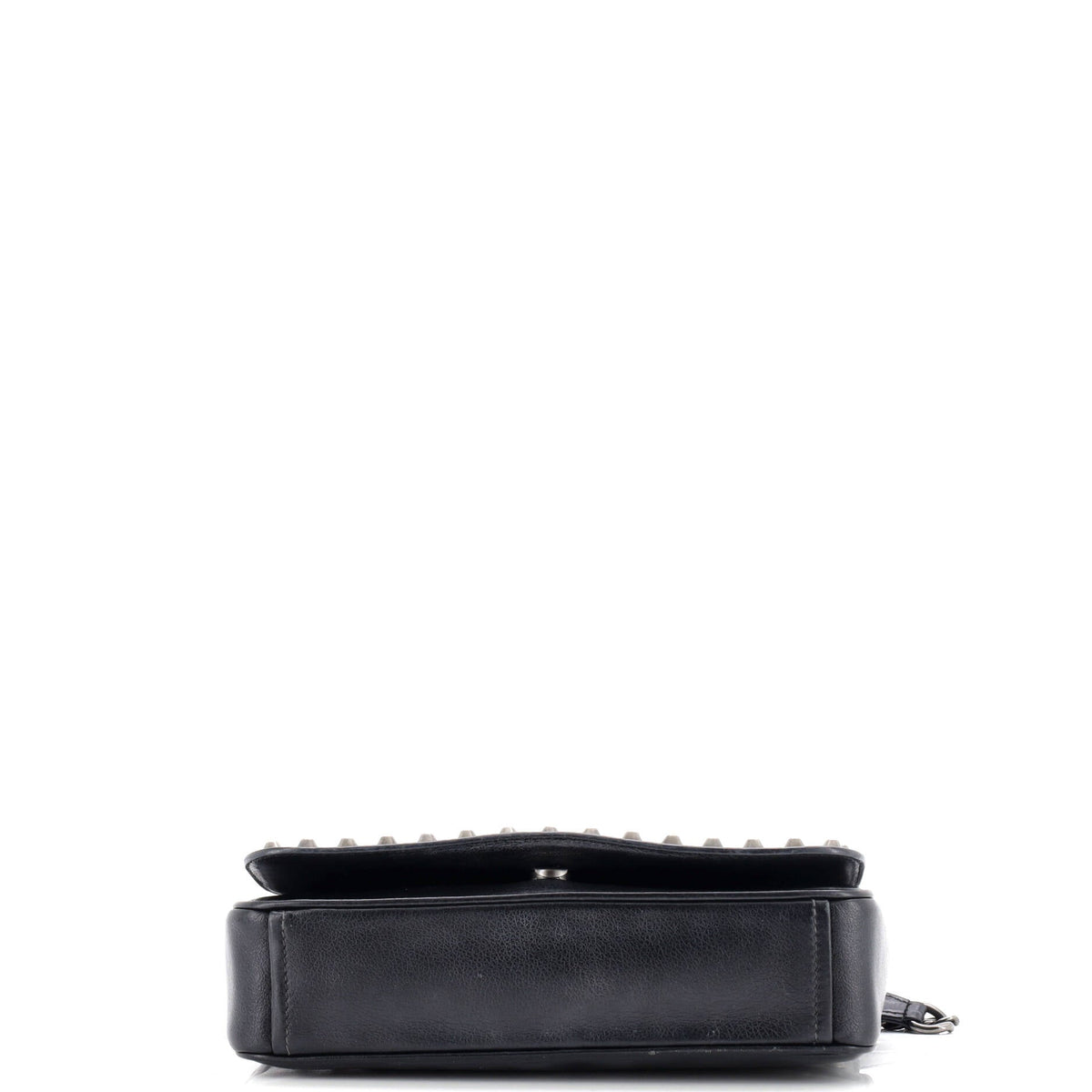 Chain Flap Bag Studded Glazed Calfskin Medium