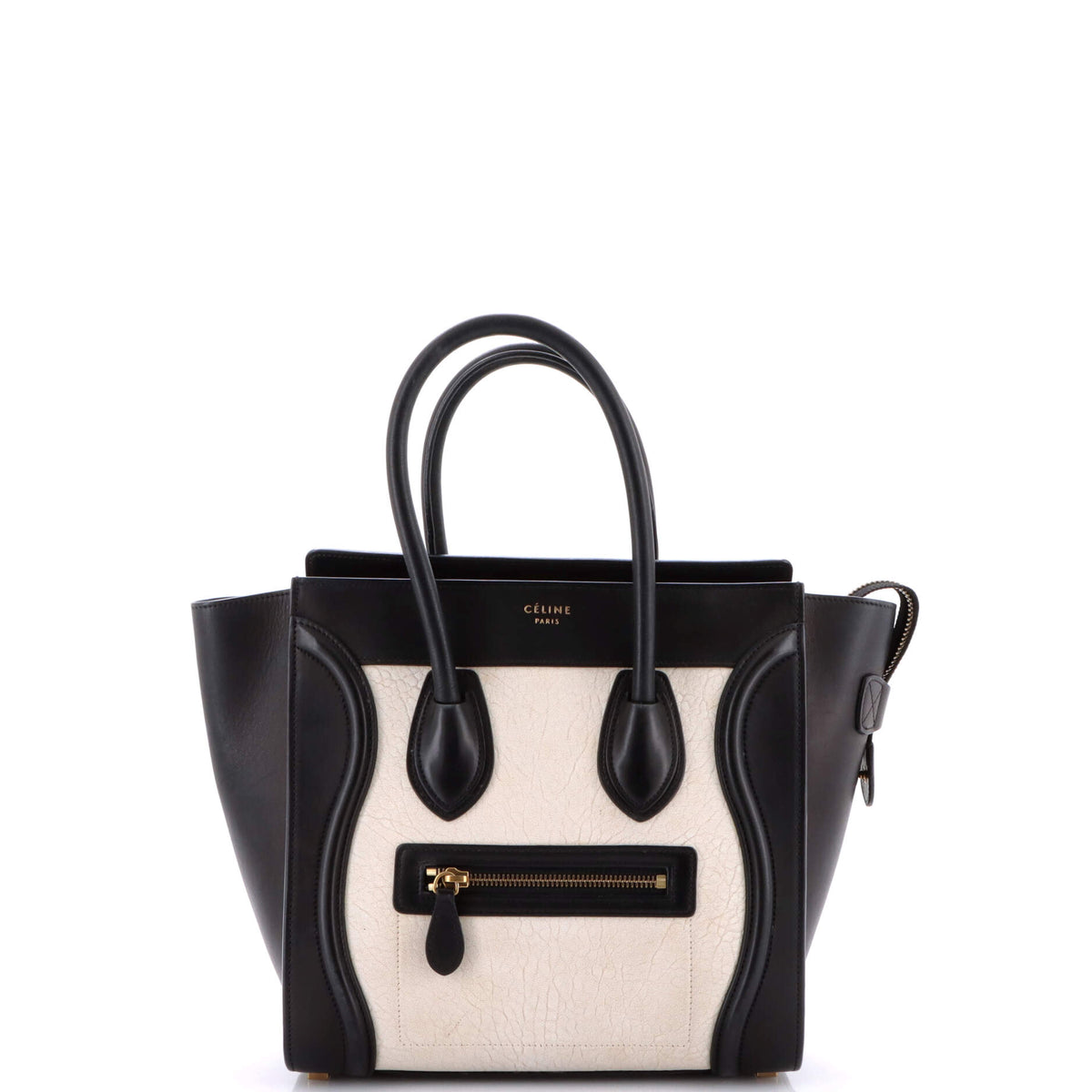 Bicolor Luggage Bag Leather Micro