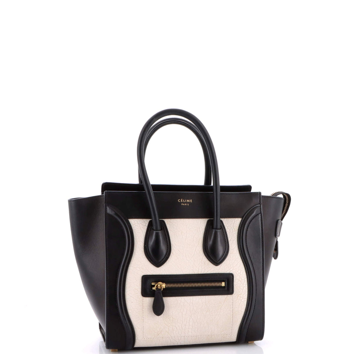 Bicolor Luggage Bag Leather Micro