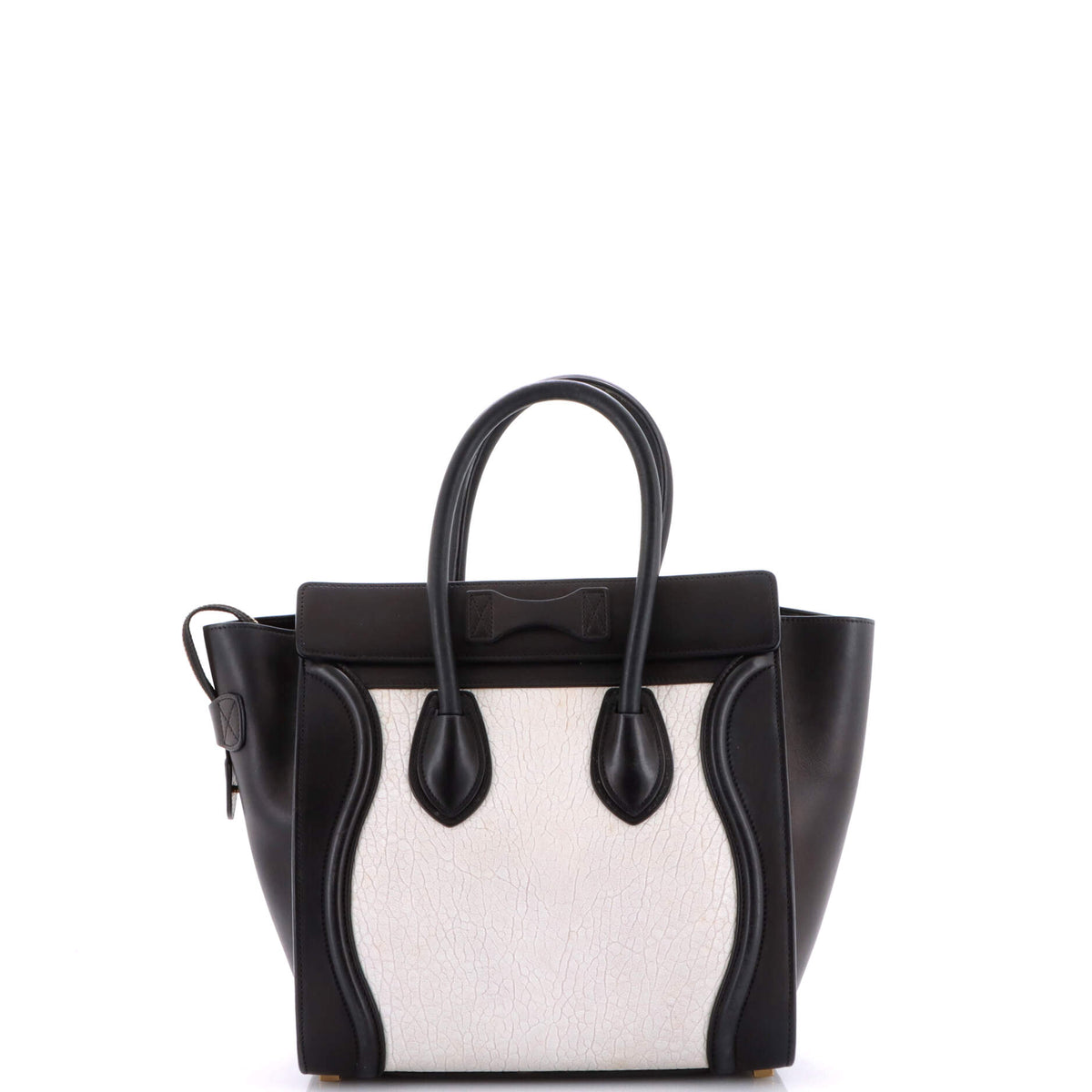 Bicolor Luggage Bag Leather Micro