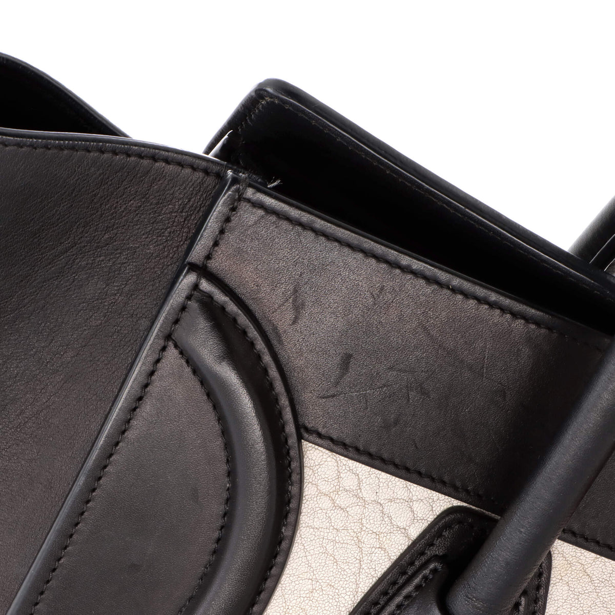 Bicolor Luggage Bag Leather Micro
