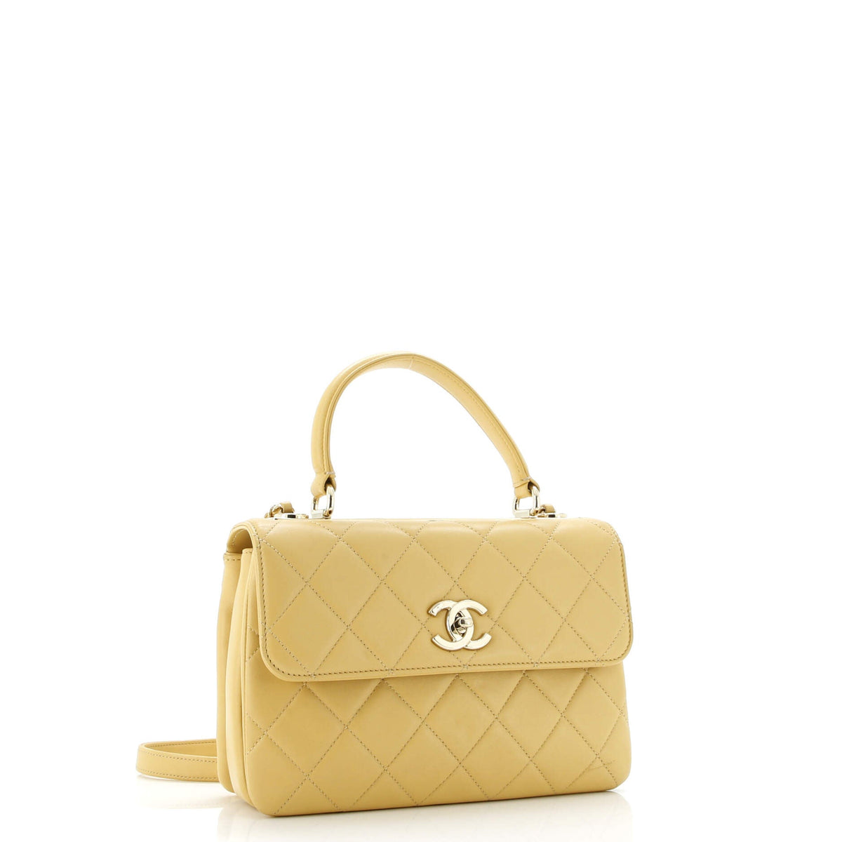 Trendy CC Top Handle Bag Quilted Lambskin Small
