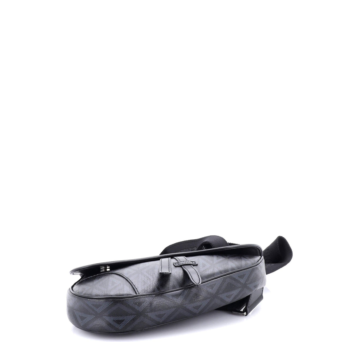 Saddle Crossbody Bag CD Diamond Coated Canvas and Leather