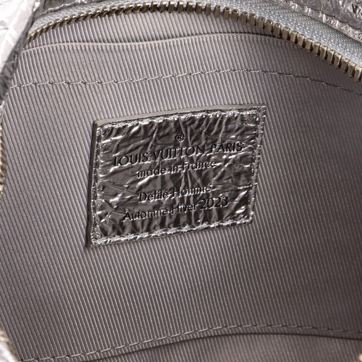 Soft Trunk Bag Crushed Metallic Calfskin Leather Mini