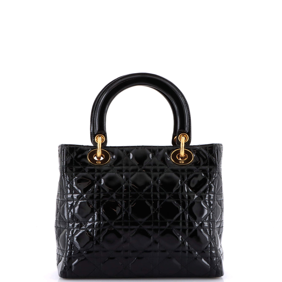 Vintage Lady Dior Bag Cannage Quilt Patent Medium