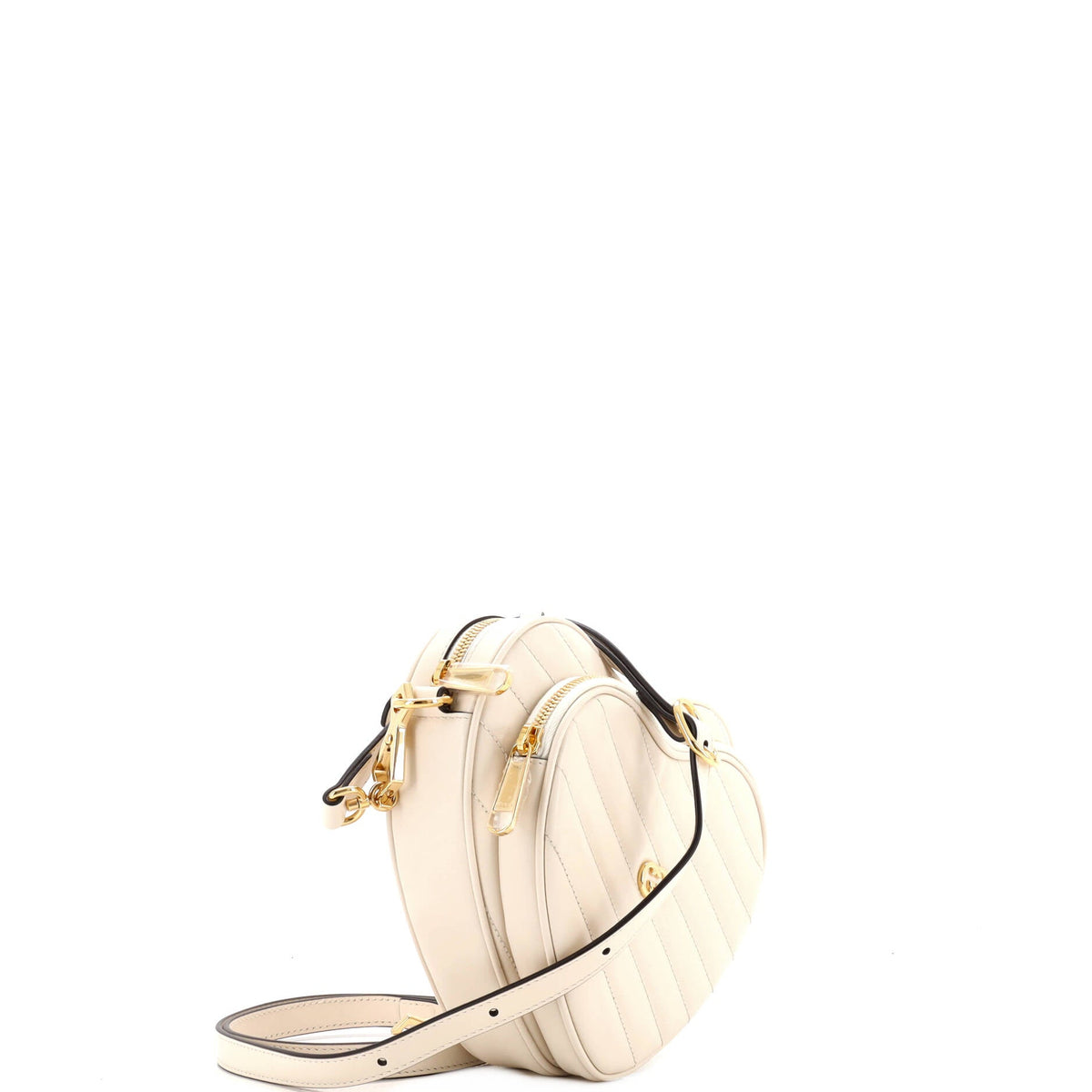 Interlocking G Heart Shoulder Bag Diagonal Quilted Leather Mini