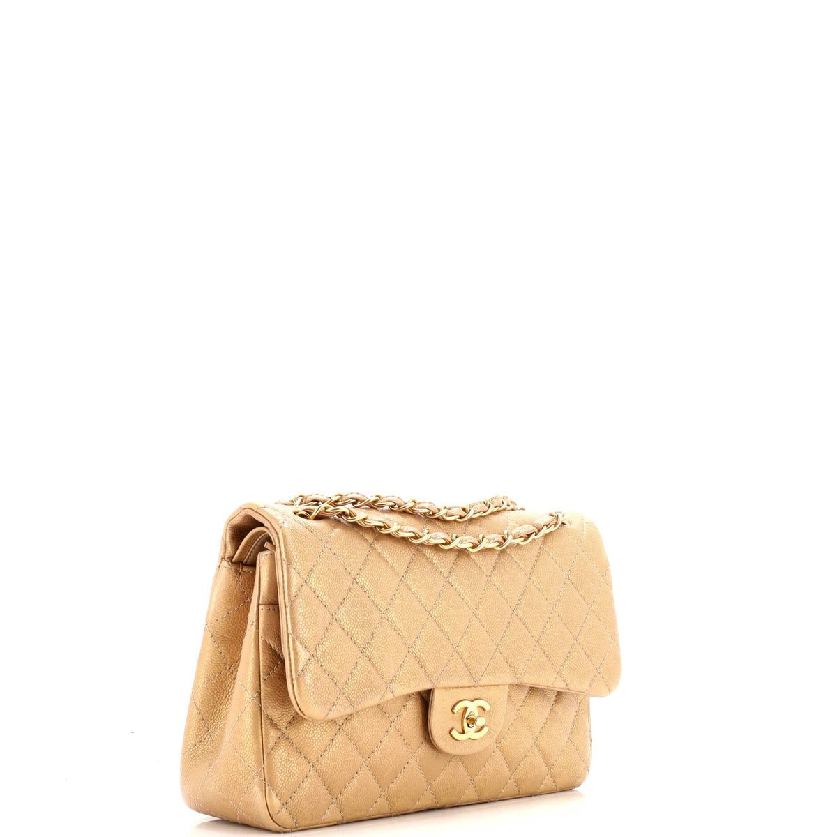 Classic Double Flap Bag Quilted Iridescent Caviar Jumbo