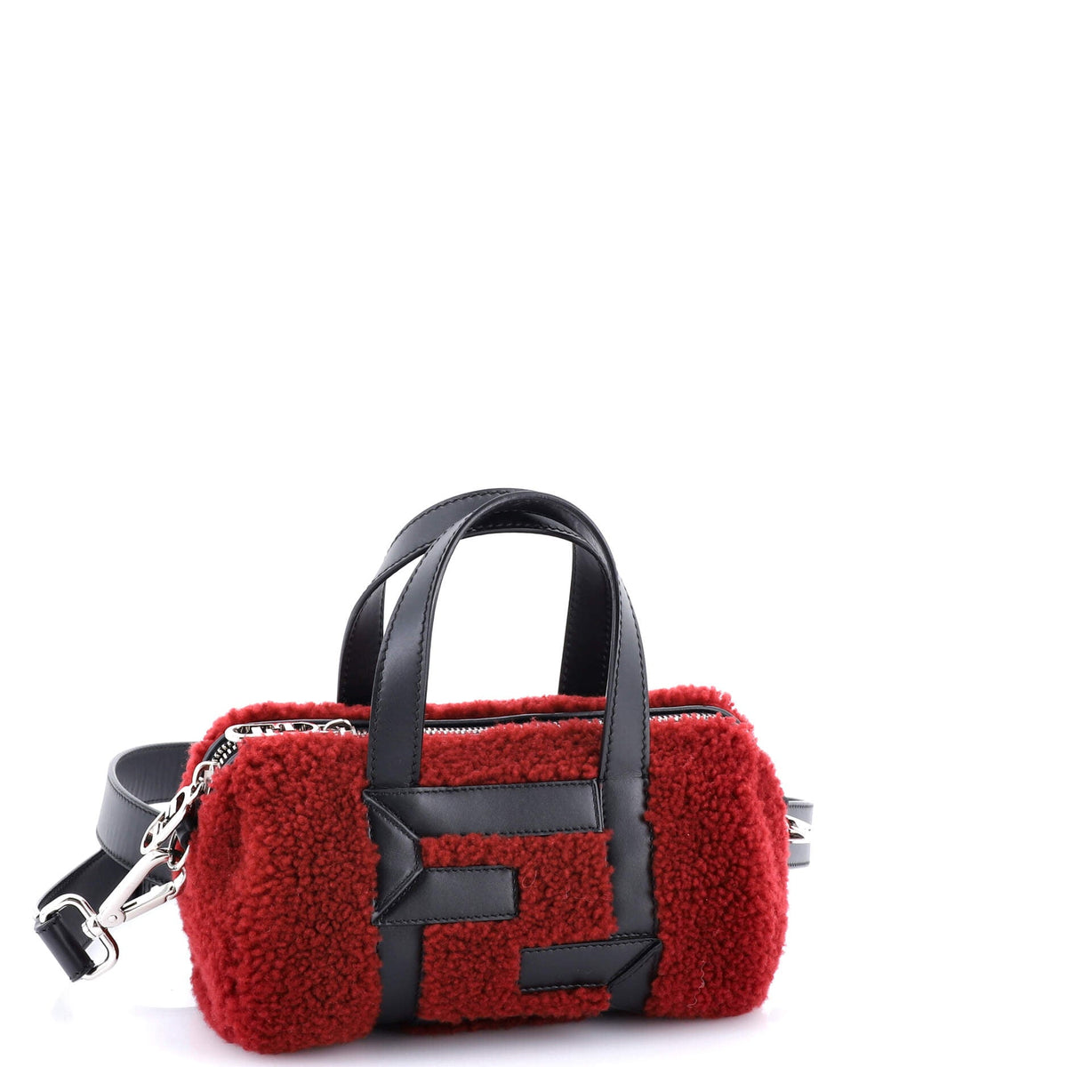 O'Lock Convertible Bowler Bag Shearling with Leather Mini
