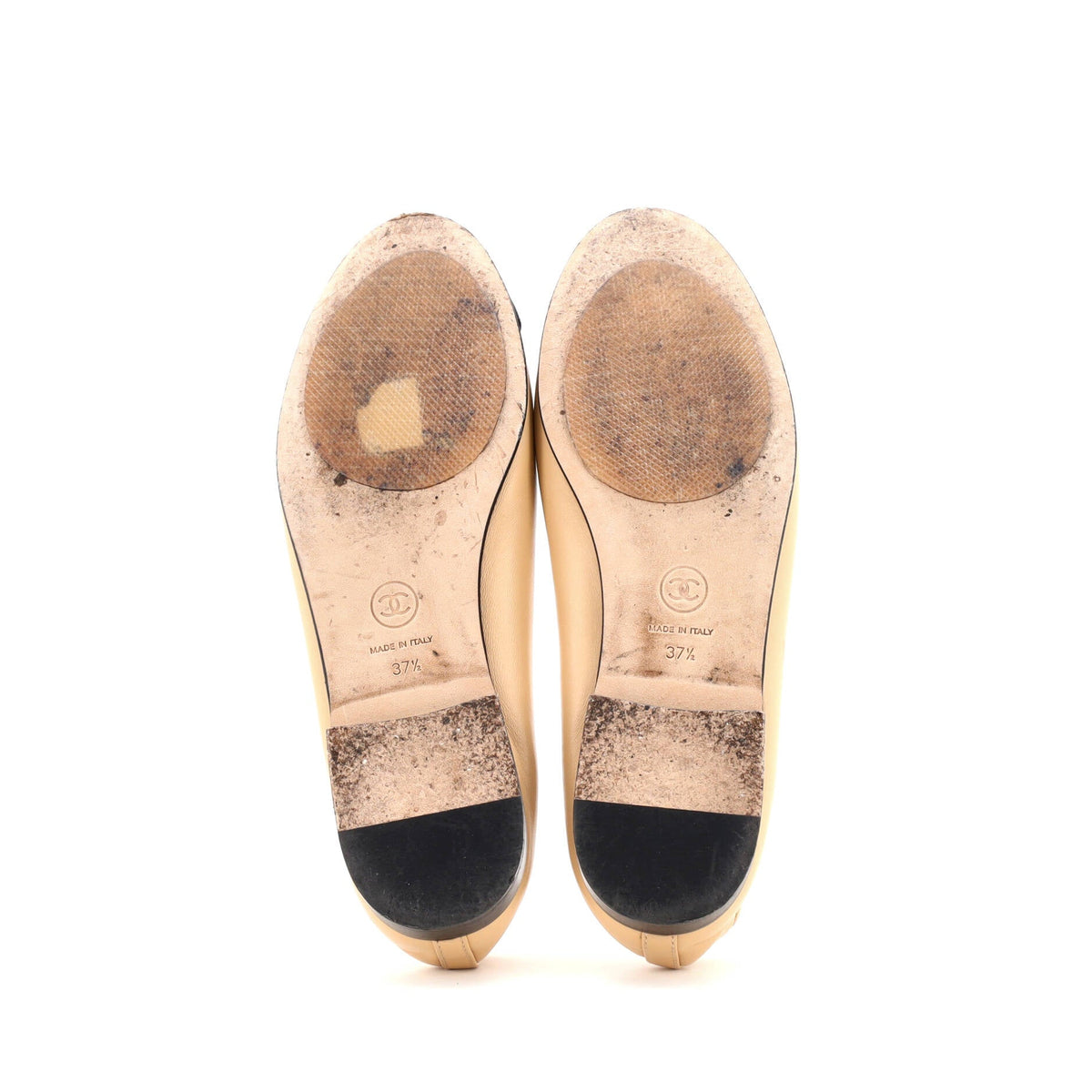 Women's CC Cap Toe Bow Ballerina Flats Leather