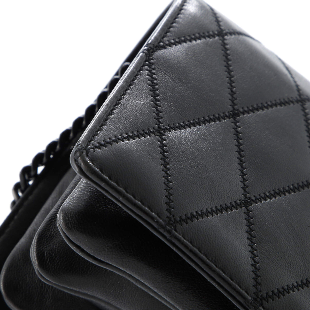 Angie Chain Shoulder Bag Quilted Leather Small