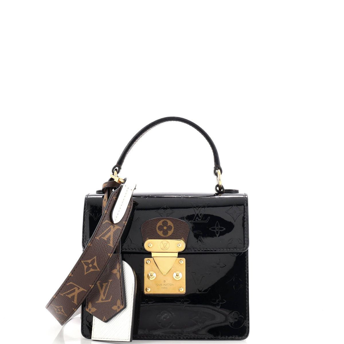 Spring Street NM Handbag Monogram Vernis with Monogram Canvas and Epi Leather