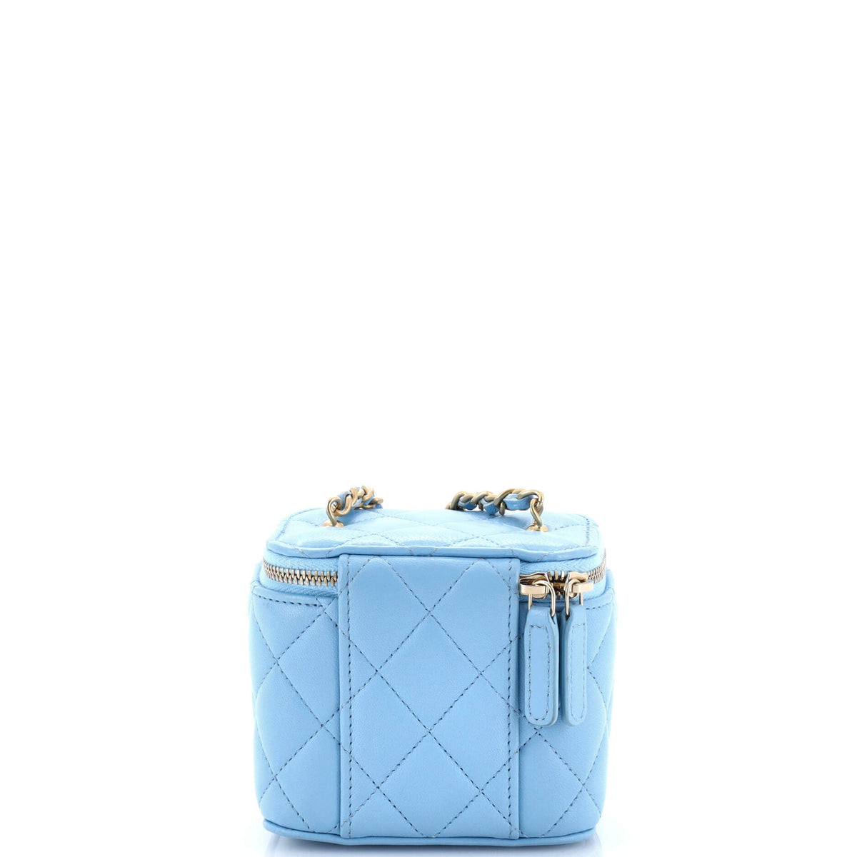 Pearl Crush Vanity Case with Chain Quilted Lambskin Mini