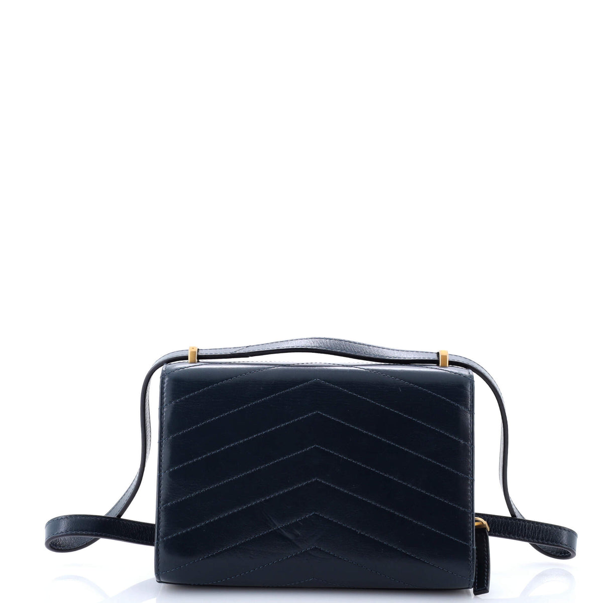 Medal Envelope Flap Bag Chevron Calfskin Small