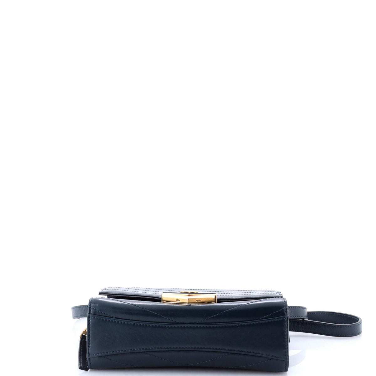 Medal Envelope Flap Bag Chevron Calfskin Small