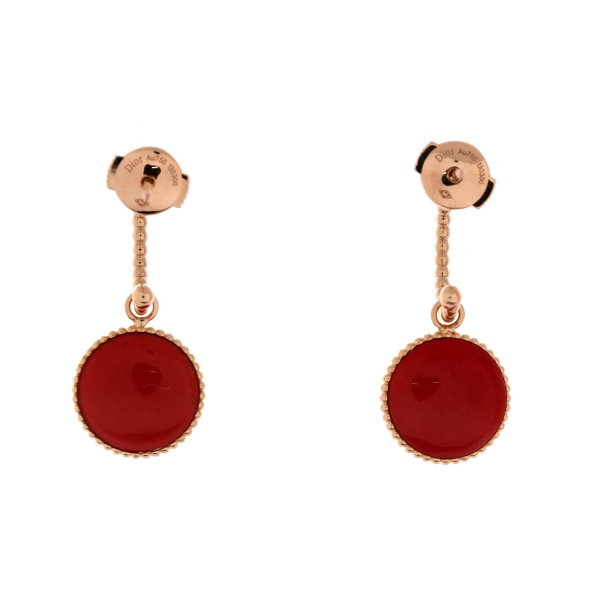 Rose des Vents Drop Hoop Earrings Bracelet 18K Rose Gold with Diamonds and Ceramic