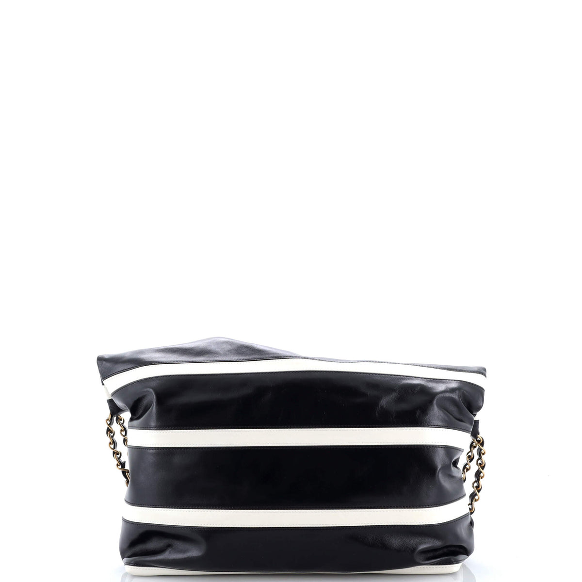 22 Chain Hobo Striped Shiny Calfskin Small