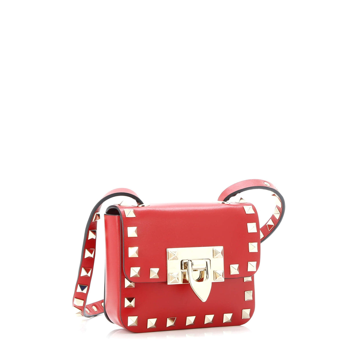 Rockstud Flip Lock Flap Bag Leather Super Mini