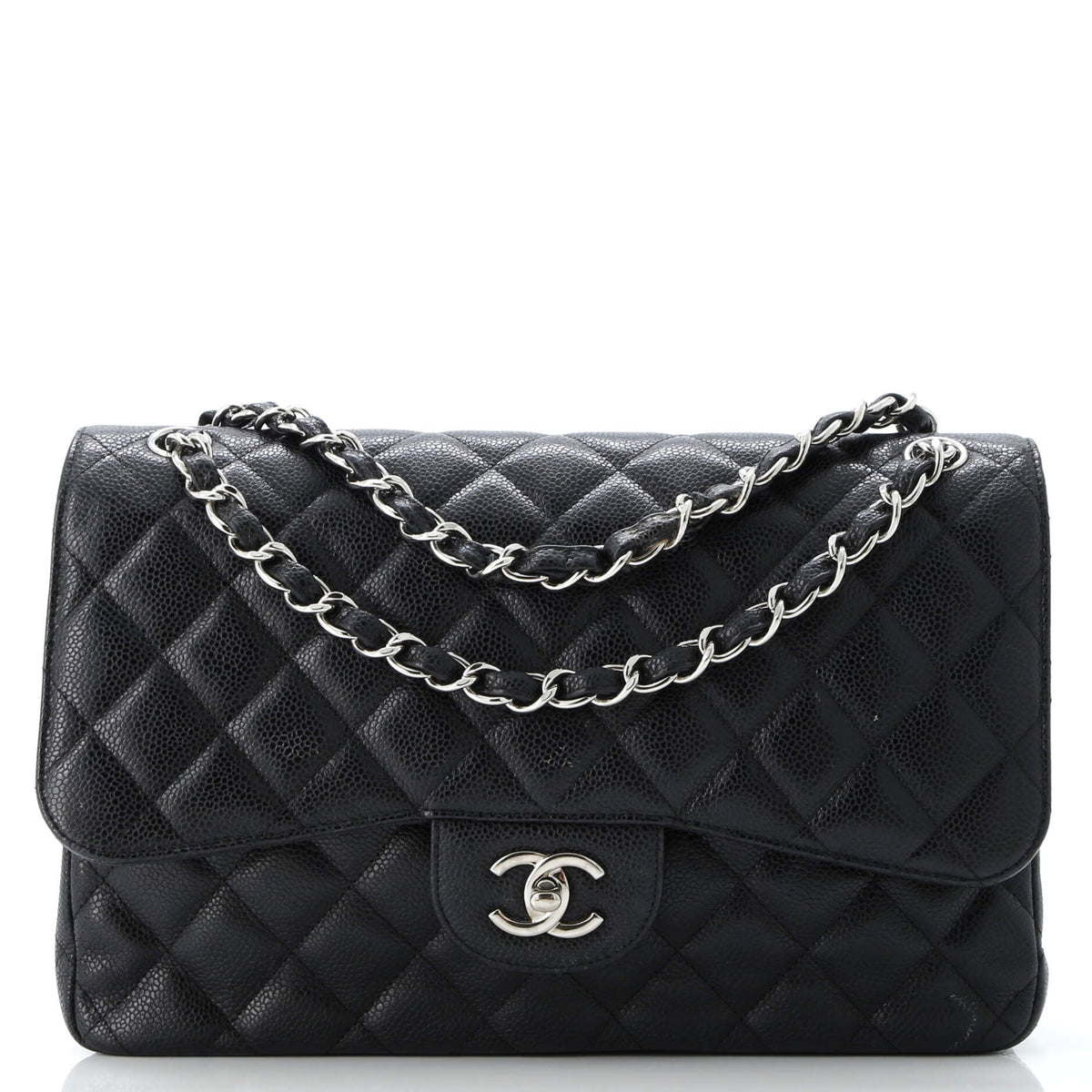 Classic Double Flap Bag Quilted Caviar Jumbo