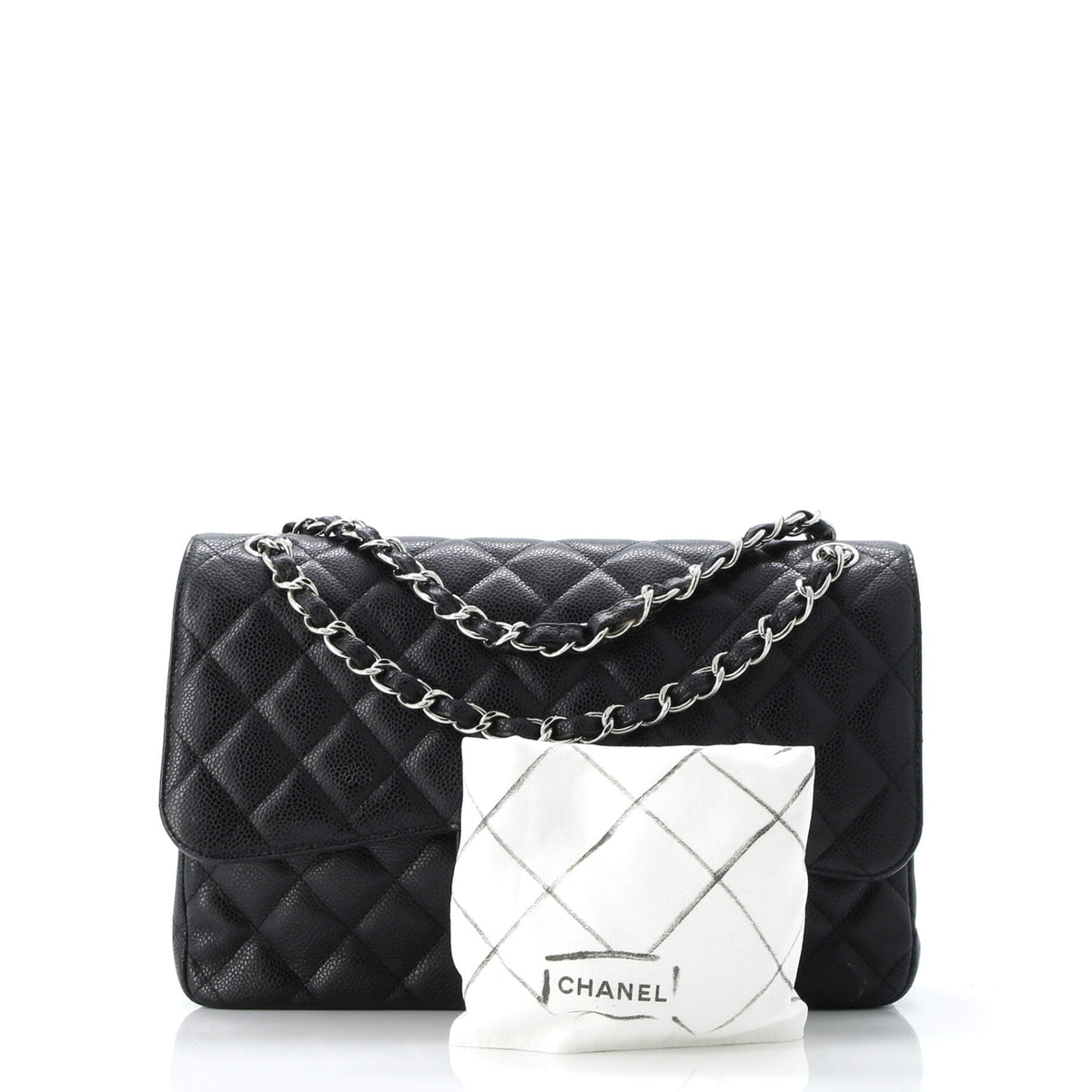 Classic Double Flap Bag Quilted Caviar Jumbo