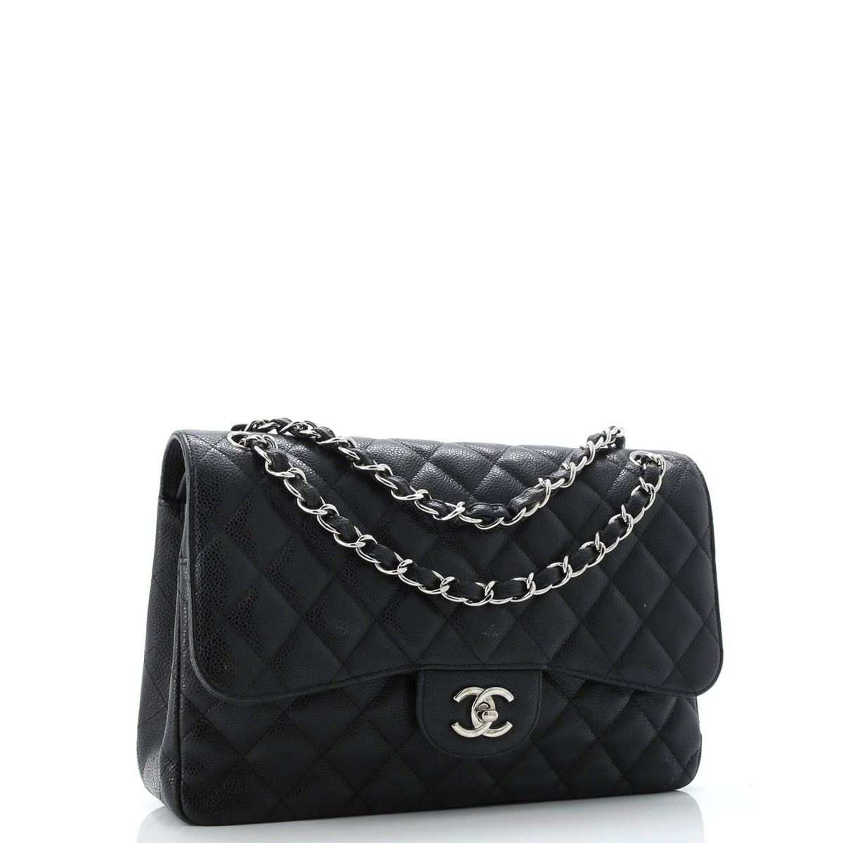Classic Double Flap Bag Quilted Caviar Jumbo