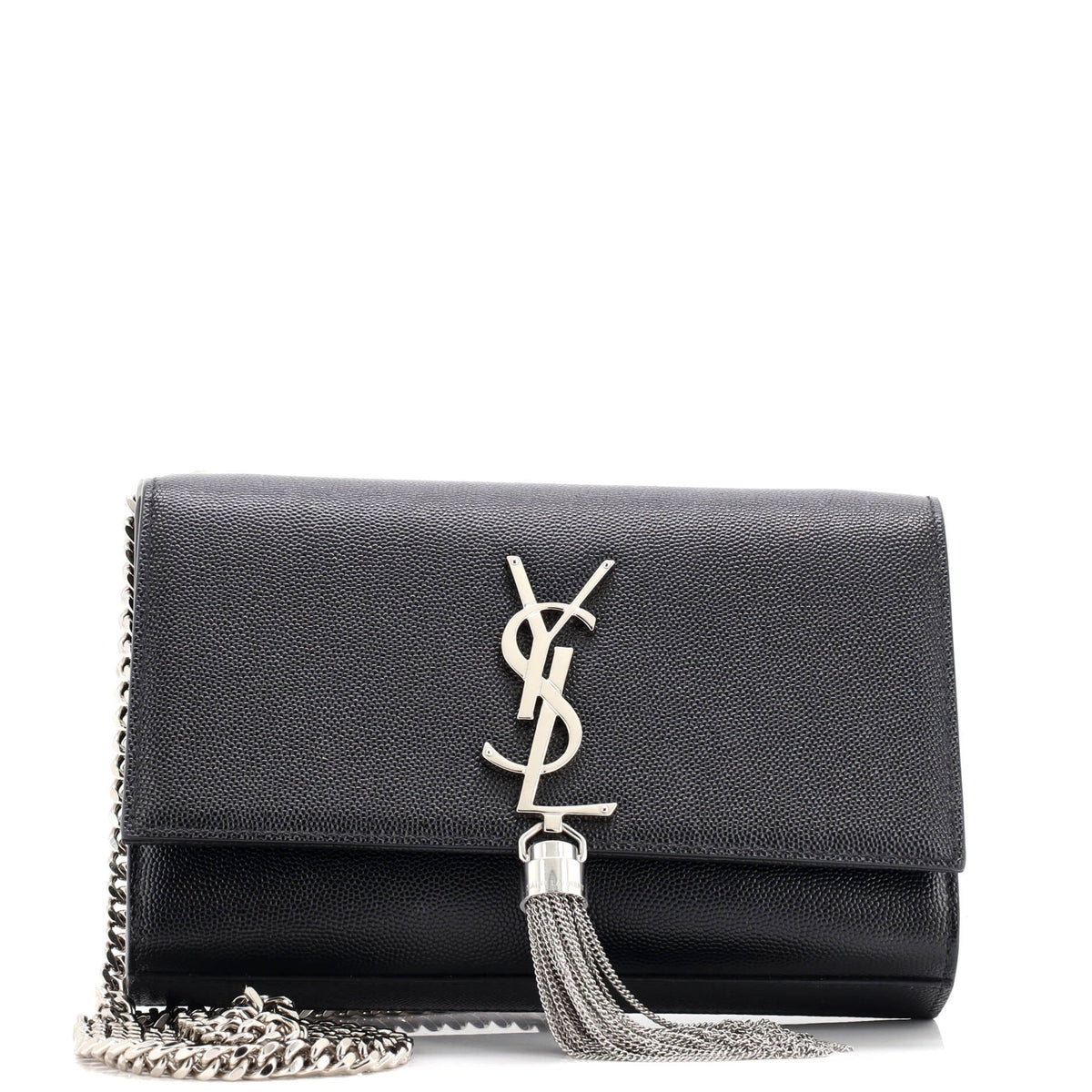 Classic Monogram Tassel Crossbody Bag Grainy Leather Small
