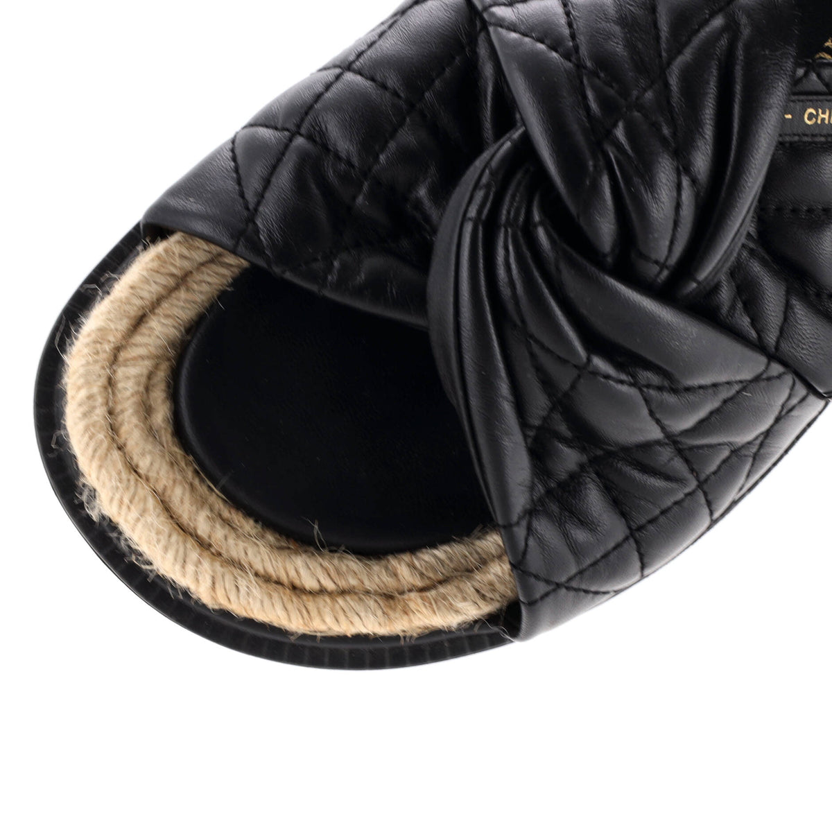 Women's Dtwist Slide Espadrilles Cannage Quilt Leather