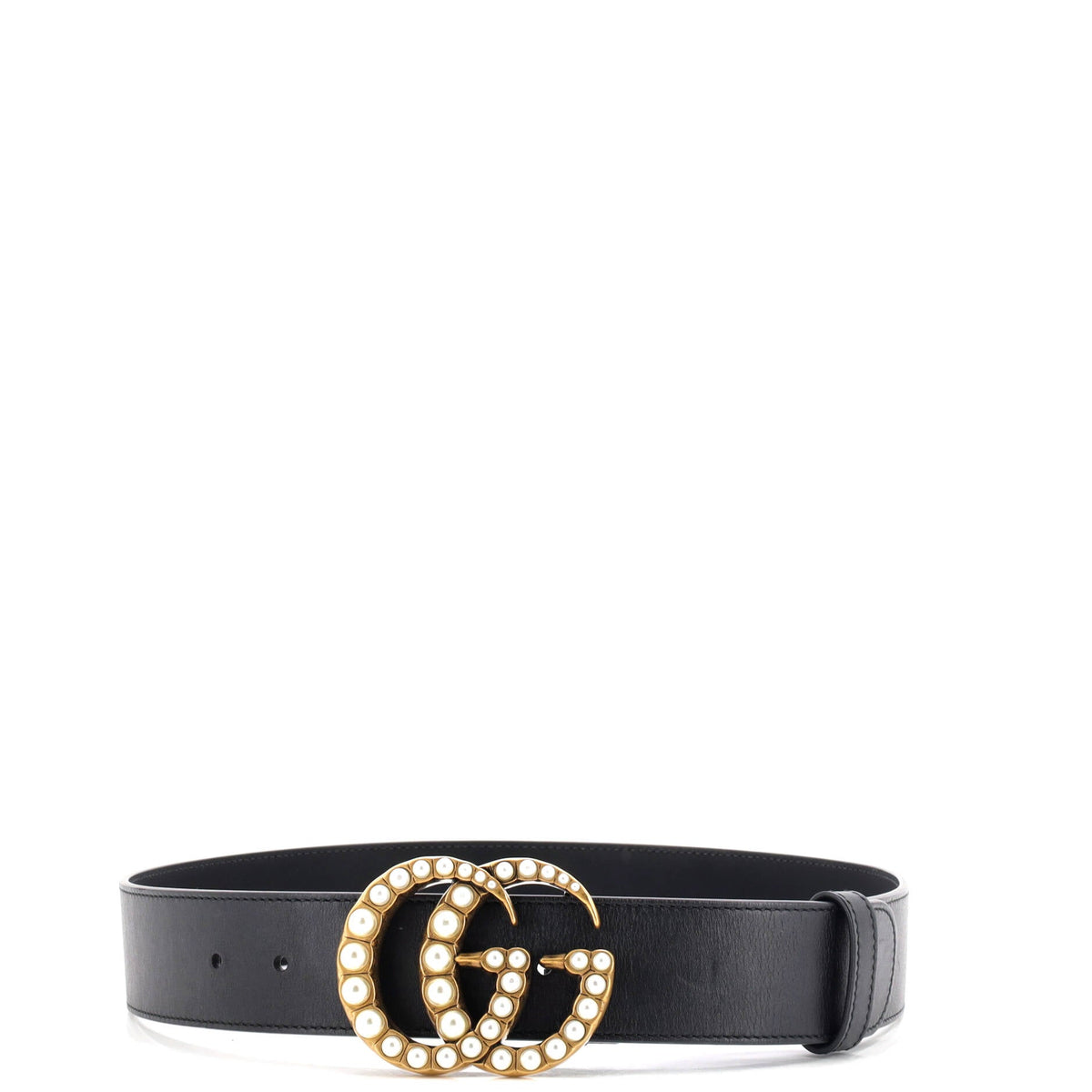 Pearly GG Marmont Belt Leather Wide