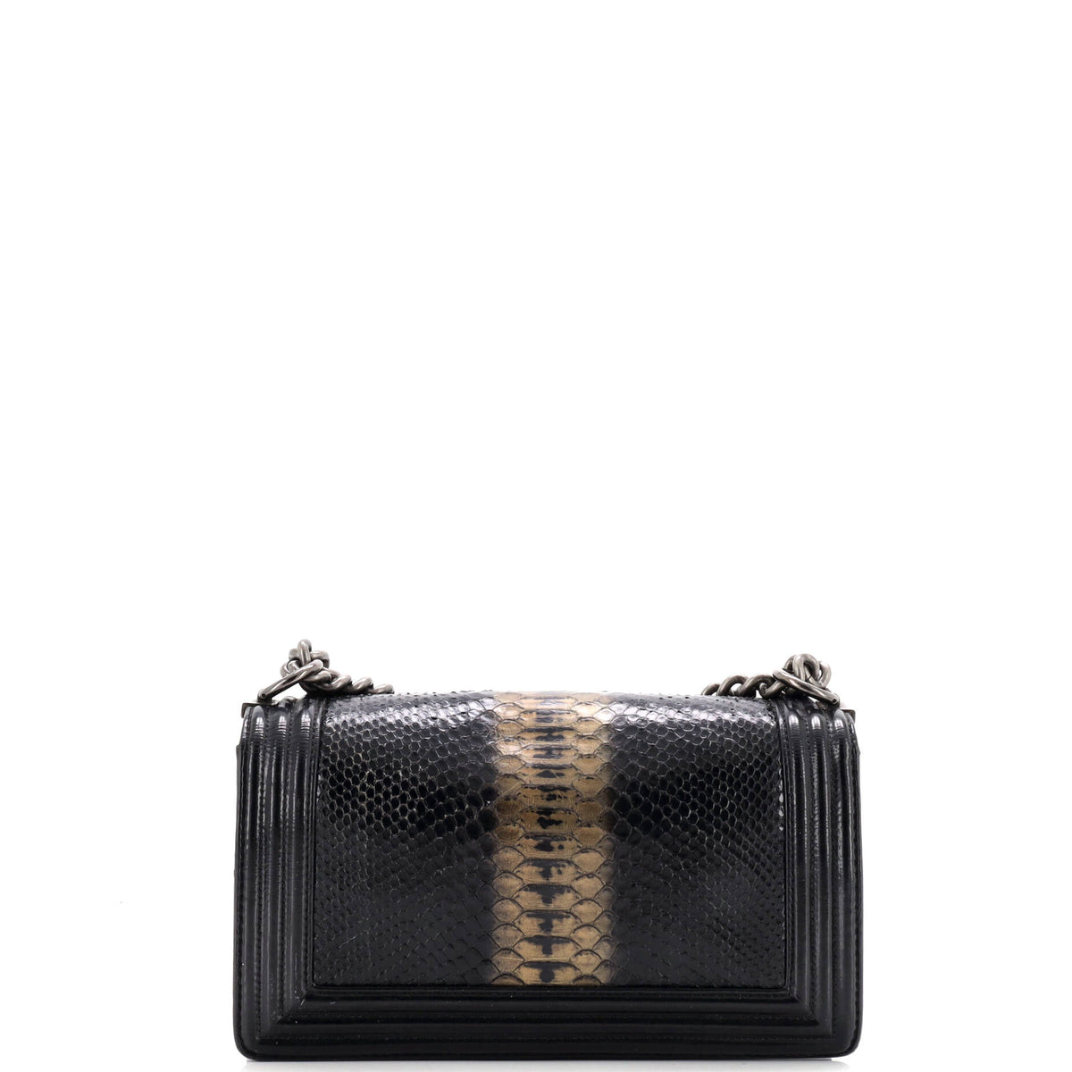 Boy Flap Bag Python and Patent Old Medium