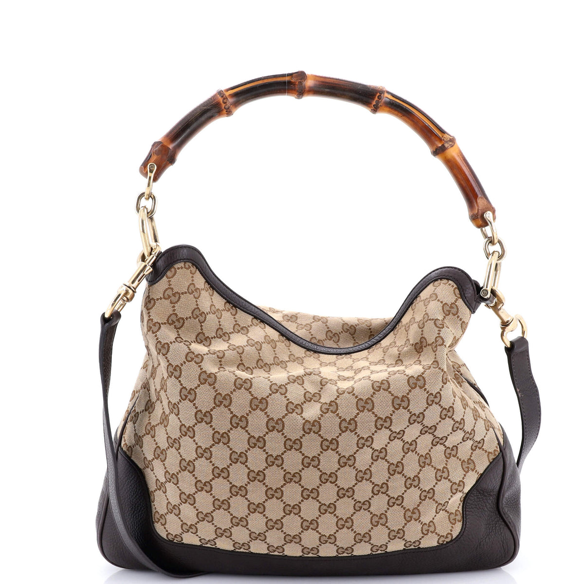 Diana Bamboo Shoulder Bag GG Canvas Medium
