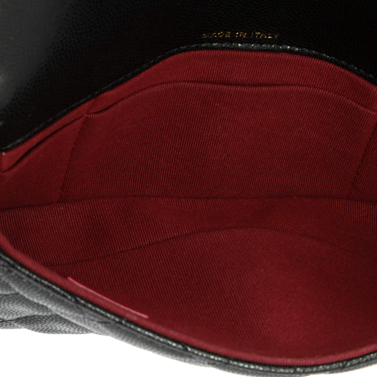 Twist Your Buttons Flap Clutch with Chain Quilted Caviar