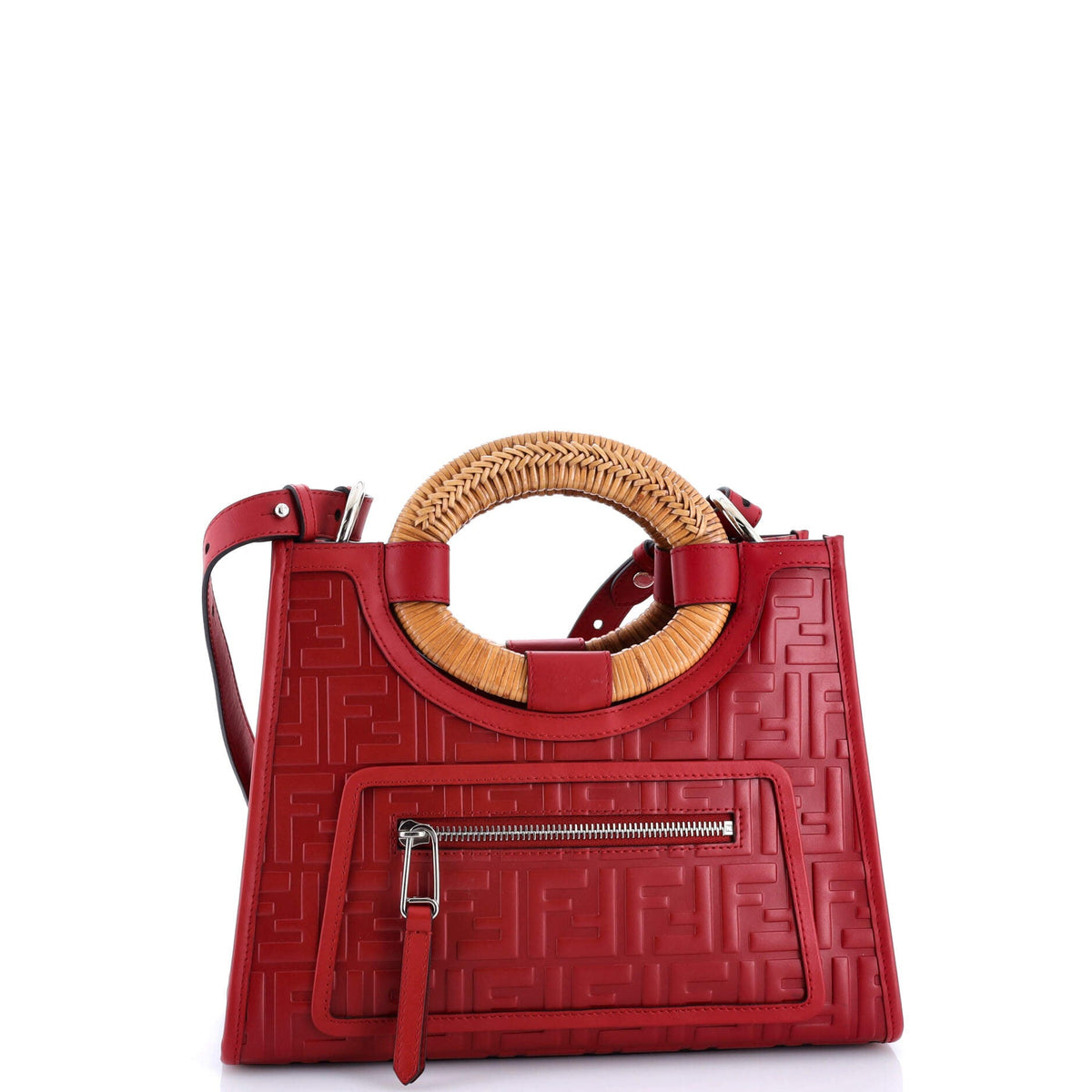Runaway Shopper Tote Logo Embossed Leather Small